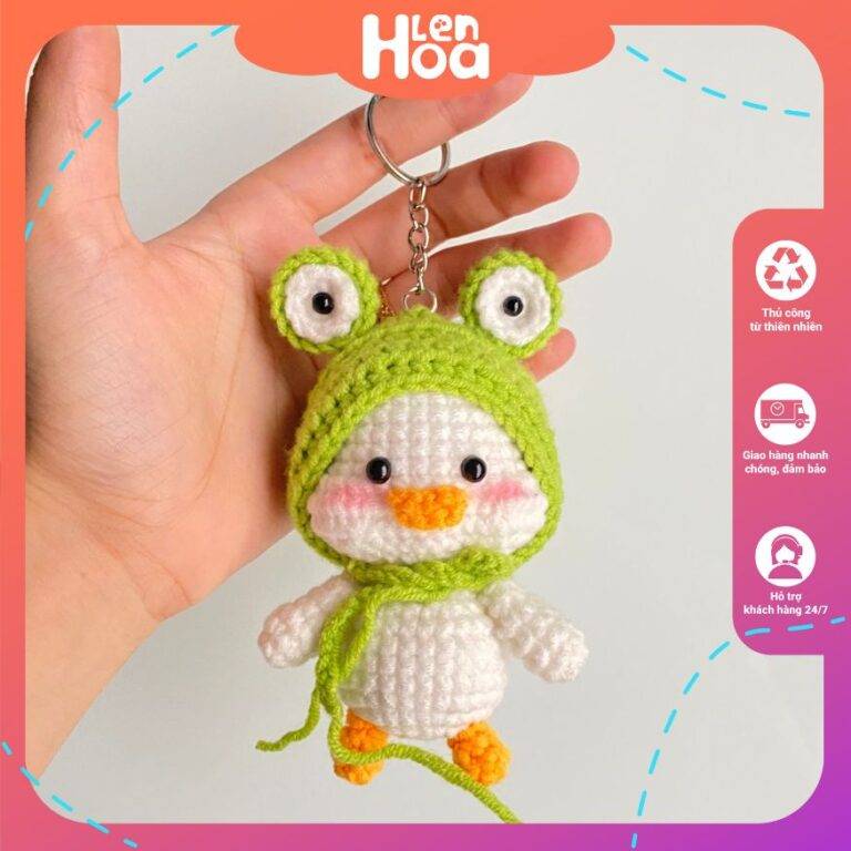 Móc Khoá Len Cute Hình Con vịt làm móc khoá quà tặng vui vẻ