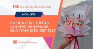 Bó hoa lưu ly bằng len