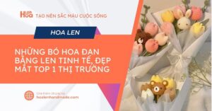 bó hoa đan bằng len