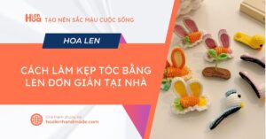 cách làm kẹp tóc bằng len