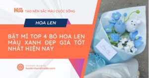 bó hoa len màu xanh