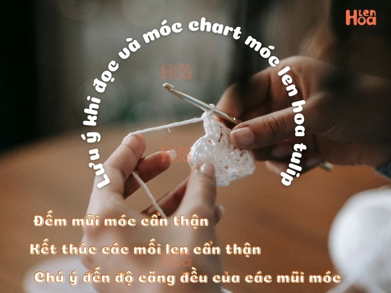 3 Lưu ý cụ thể khi móc và đọc chart móc len hoa tulip