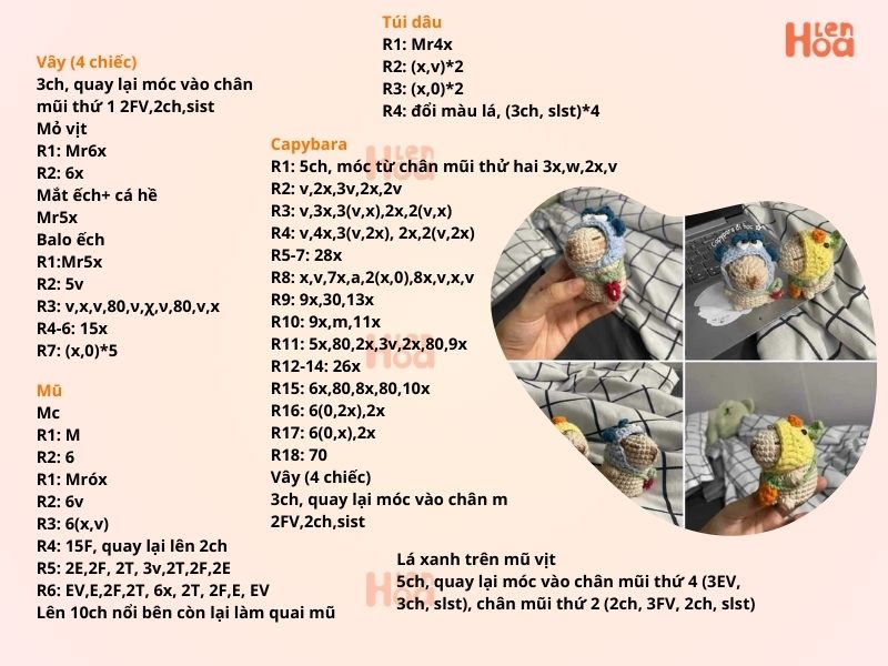 Chia sẻ chart móc capybara đầy đủ nhất kèm phụ kiện