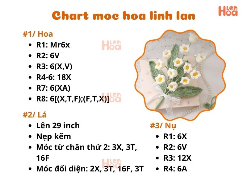 Chart móc hoa linh lan đơn giản ai cũng làm được