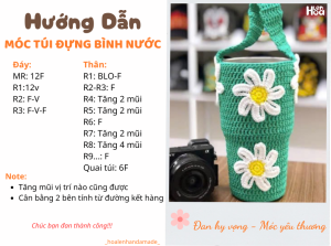 chart móc túi đựng bình nước size to