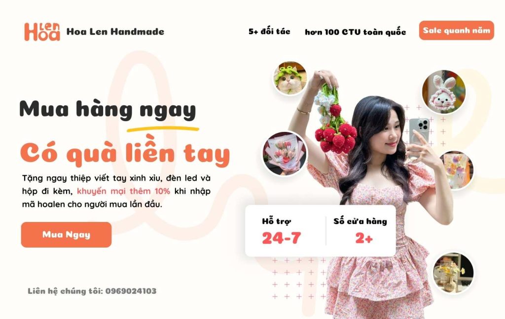 Ưu đãi siêu sale khi mua hàng lần đầu tại Hoa len handmade